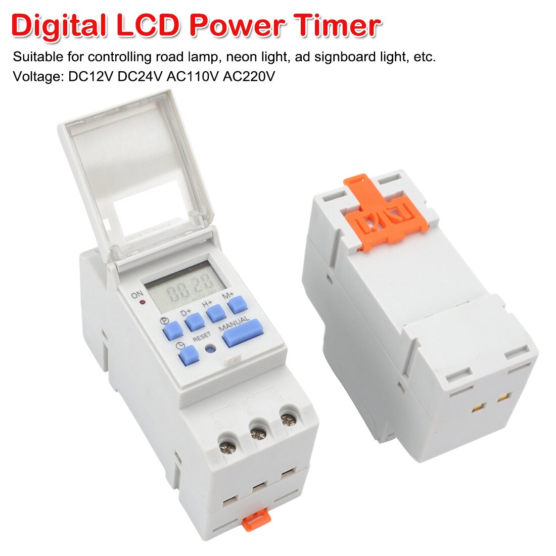 Weekly Home Timing Rail Mount Flash Programmable Digital Timer Switch Relay Control AC 220V / 110V DC 12V 16A Electronic