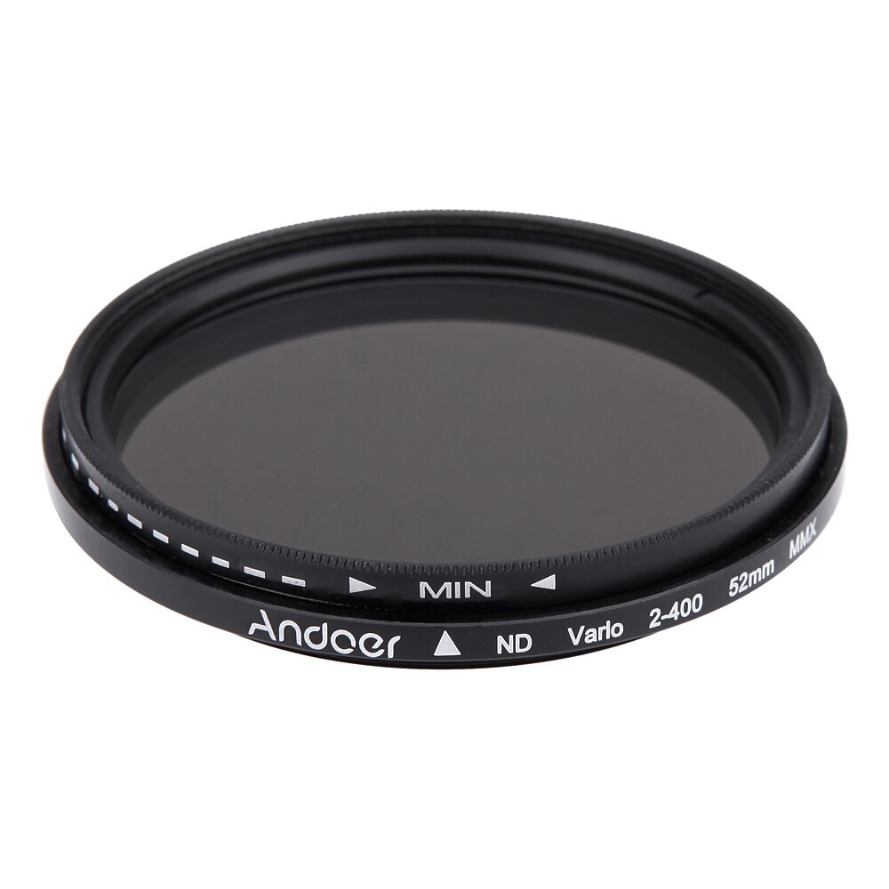 Andoer 49/52/55/58/62/67/72/77/82/mm ND Fader densité neutre réglable filtre Variable ND2 à ND400 pour Nikon Canon reflex numérique Camer