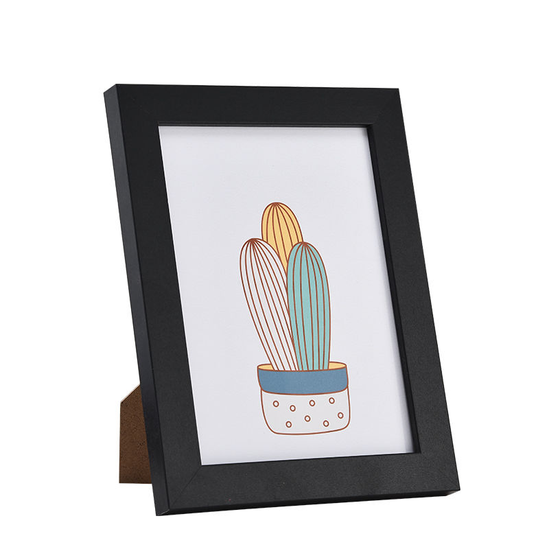7 pulgadas 13x18 cm decoración del hogar álbum de fotos de escritorio marco de fotos de madera minimalista moderno: Negro