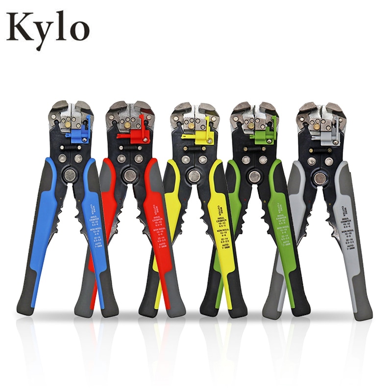 HS-D1 Wire Stripping Tool Self-adjusting 8" Automatic Wire Stripper Pliers Tool for Wire Stripping, Cutting, Crimping 10-24 AWG