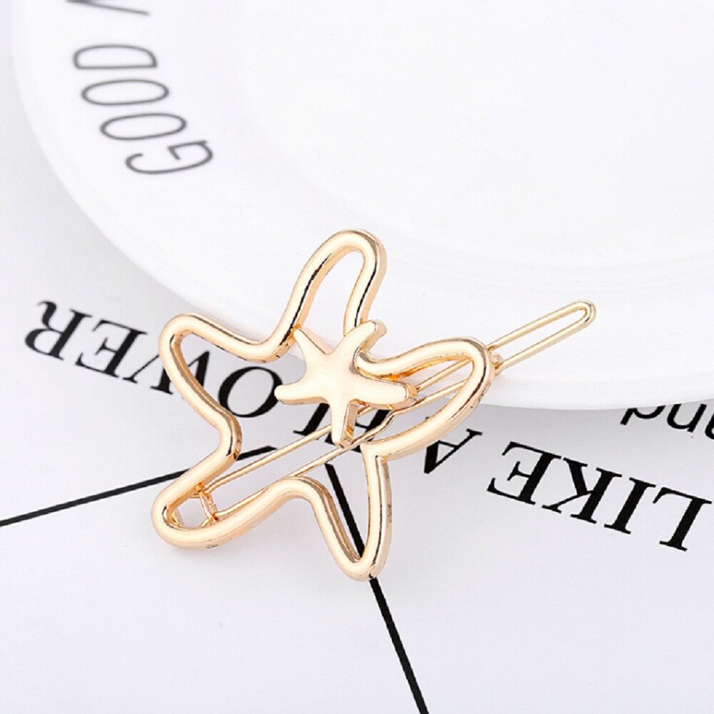 femme cheveux accessoires pince à cheveux épingle métal géométrique alliage bandeau lune cercle Hairgrip Barrette filles support: 01