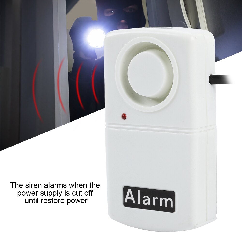 Strømsvigt alarm led indikator sirene alarm smart automatisk strømafbrydelse udfald alarmer advarsel sirene 120db cn stik