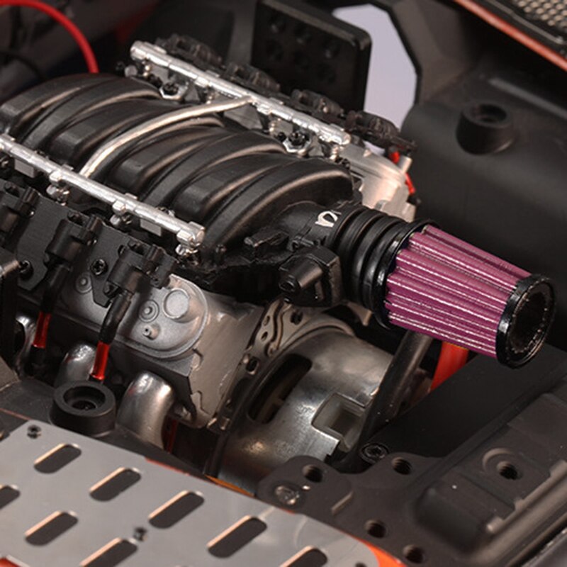 V8 6.2L cubierta de Motor de simulación radiador ventilador de Motor para 1/10 escala Trx4 Jeep Land Rover D90/110/130 Rc piezas de coche