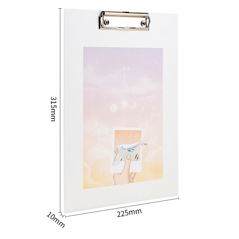 Deli Folder Board A4 Clip Writing Plywood Folding Student Stationery Writing Cardboard Test Paper Menu Folder Office Supplies: 72583-3 RED