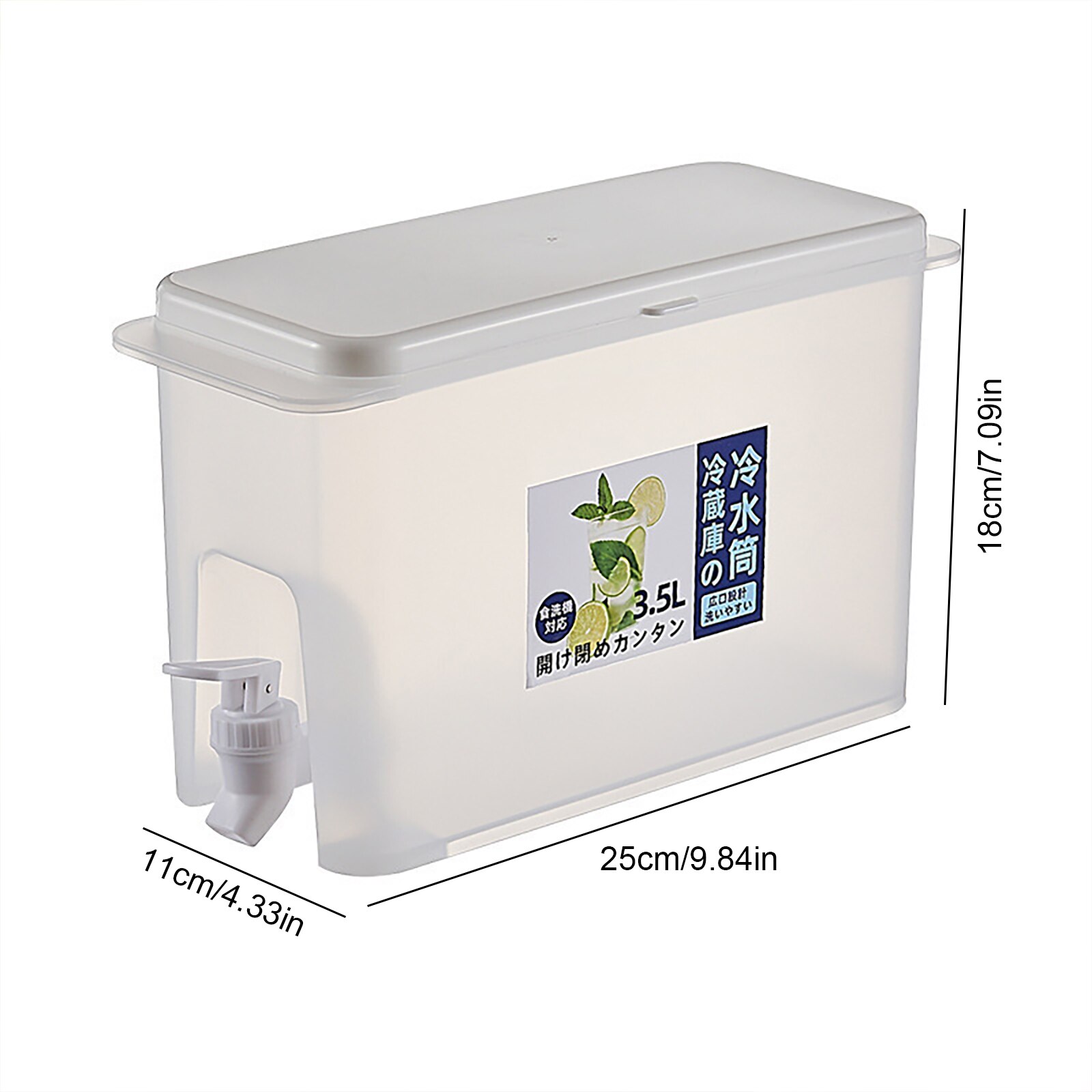 Jug With Tap Cold Water Container Bottle Lemonade Dispenser Leakproof Plastic Beverage Cold Kettle Fruit Teapot with Spigot: A