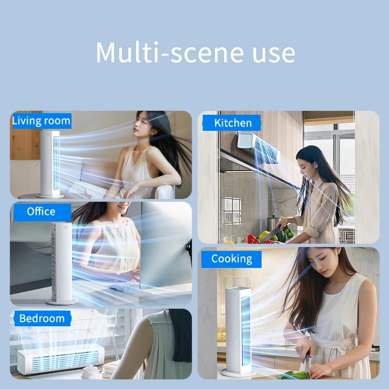 Eary Wall-mounted Bladeless Tower Fan With Remote Control Adjustable Summer Strong Cooling Airflow For Desk Air Conditioner Fan