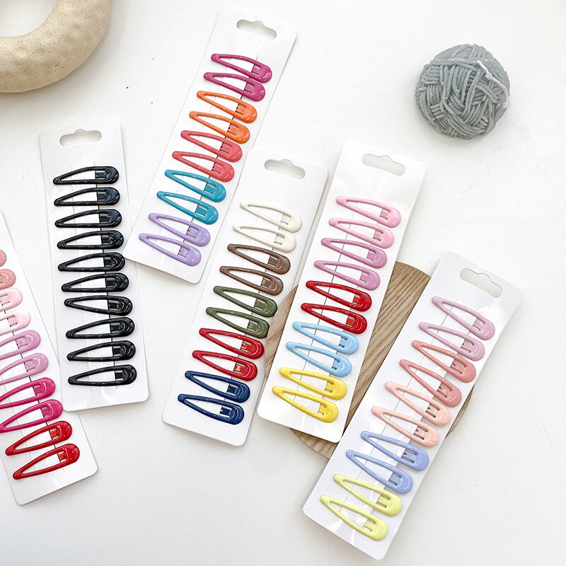 Pinzas para el pelo en forma de gota de caramelo para niña, 5cm, broche de Metal, pasadores BB, horquilla, conjunto de accesorios para el cabello para niño, 10 Uds.