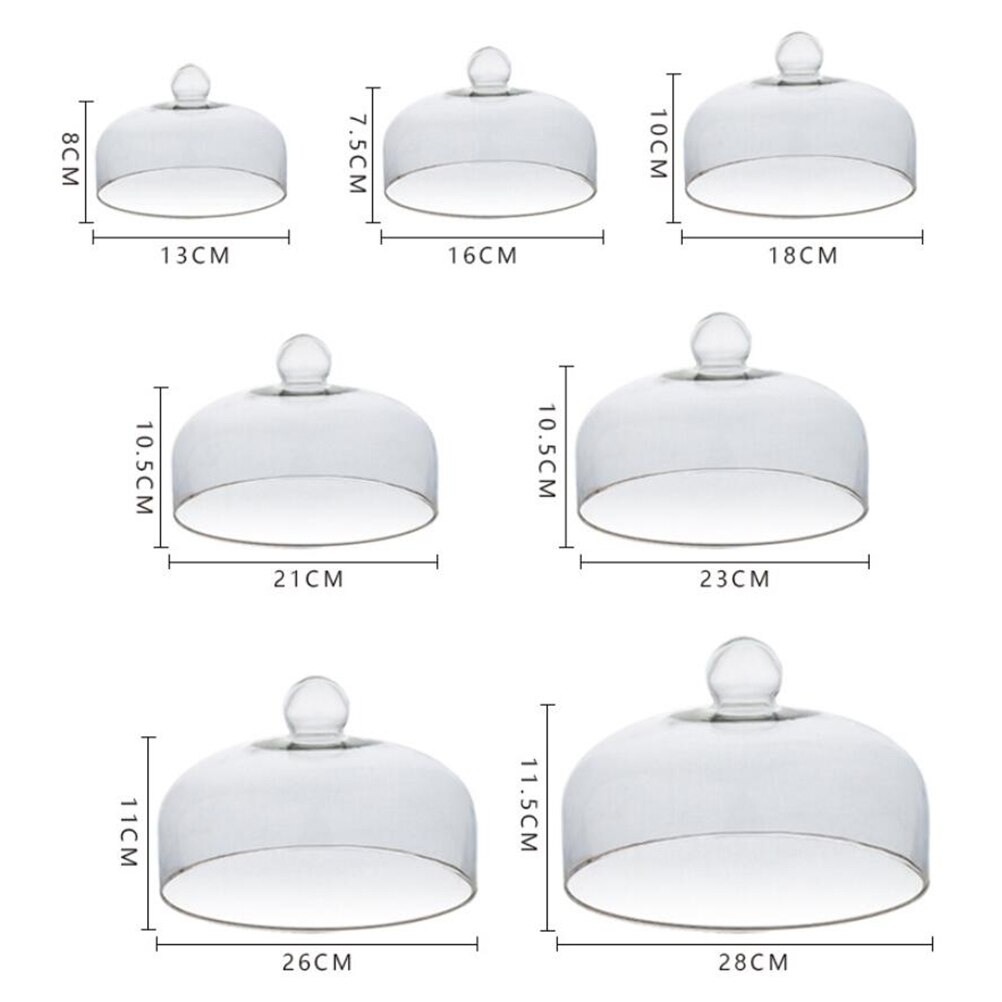 1pc transparent Kuchen Glas Abdeckung Staubdicht Glas Abdeckung essen Abdeckung Dauerhaft Nahrung Schutzhülle Glas Kuchen Abdeckung Hochzeit Party
