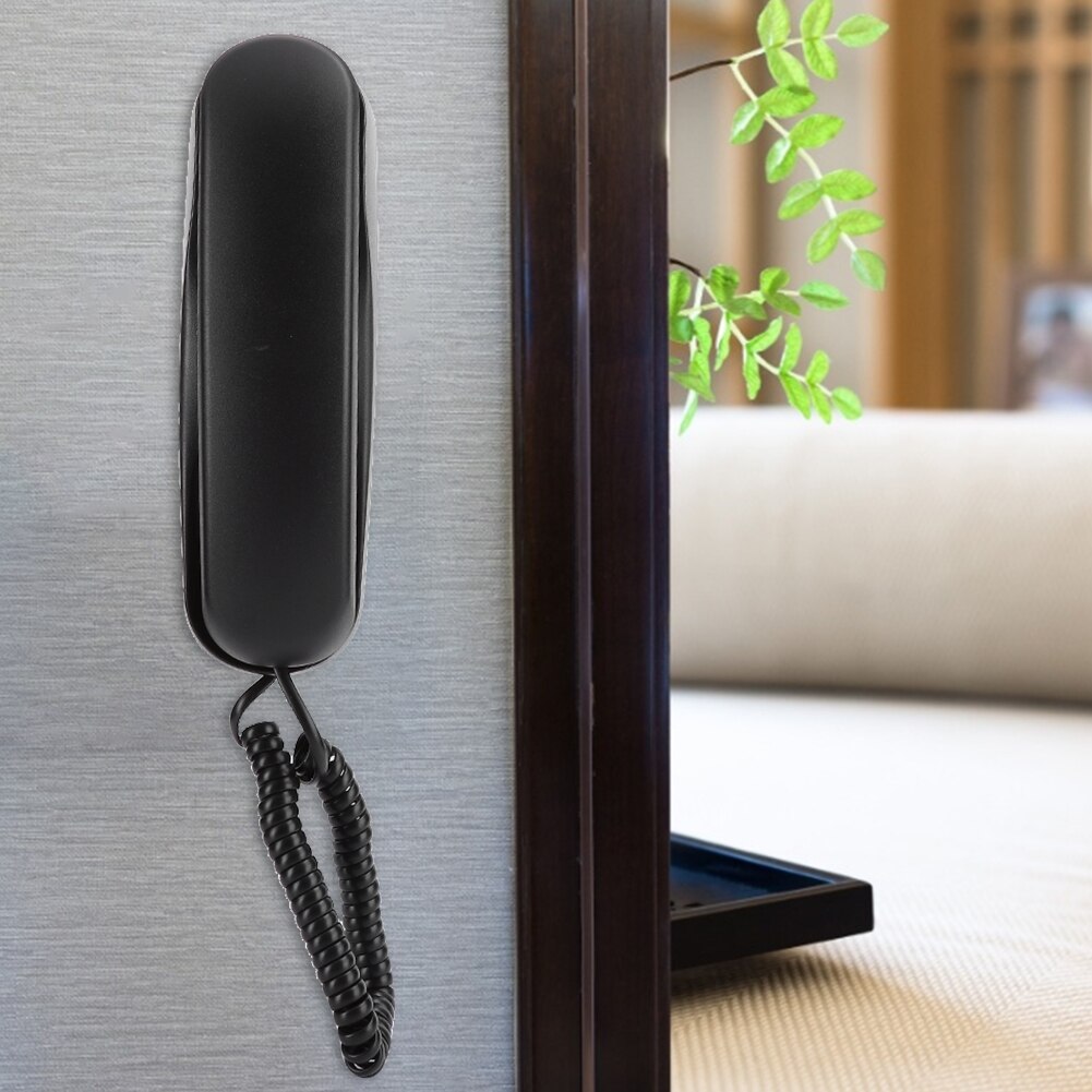 TC-990 ABS Black Table Mountable Wall Hanging Dual Purpose Telephone for Hotel Guest Room Family Elevator Bathroom Telephone.