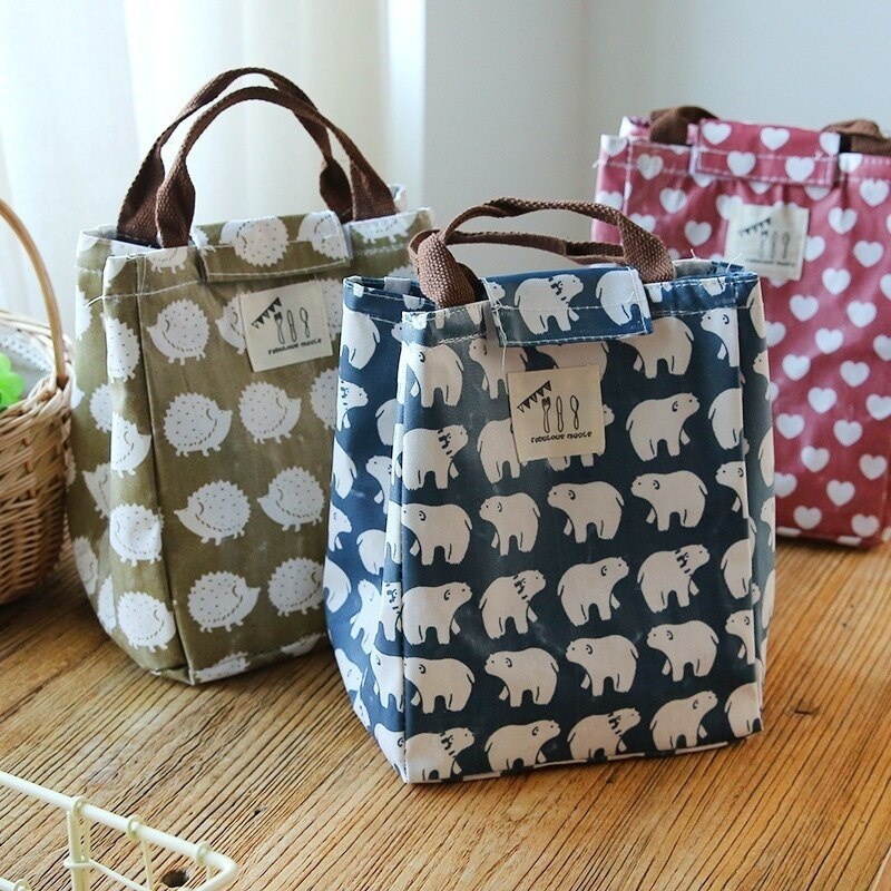 Sac de pique-nique de bande dessinée sac à déjeuner isotherme Bento alimentaire poche de pique-nique déjeuner en plein air conteneur toile sacs de maman pour les femmes enfants