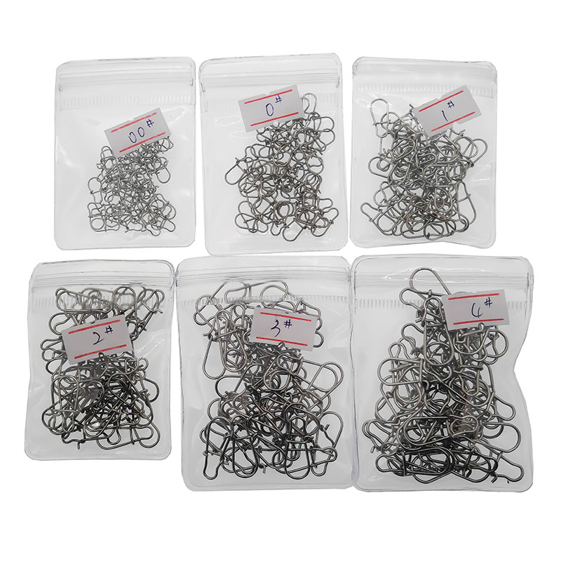 30Pcs/Lot Stainless Steel Hook Fast Clip Lock Snap Swivel Fishing Solid Rings Safety Snaps Fishing Hook Connector Fishing Tackle