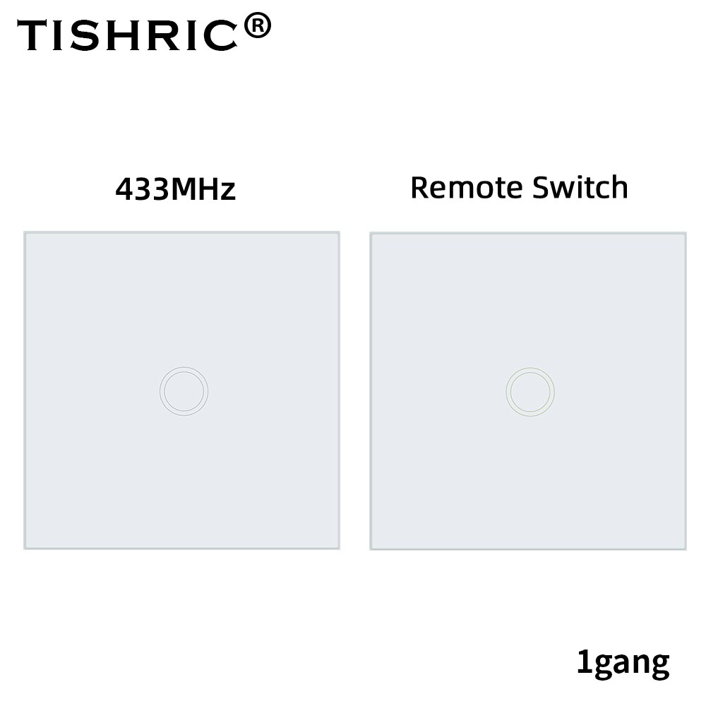 86 Type TISHRIC T433 RF 433mhz Panel Muur Remote Touch Control LED Licht werk met Sonoff T1/T2 /T3/TX/RF/4CH PRO R2 Smart Home: 1C Remote and switch