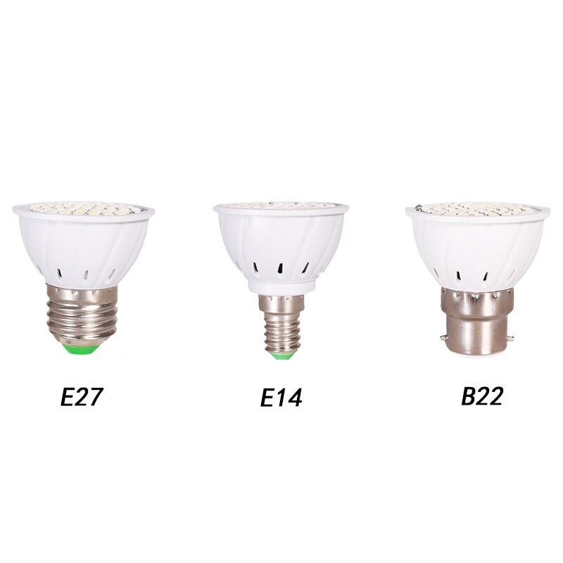 Ampoule LED E27 B22 E14, lampe 220V 2835 SMD 48 60 80, projecteur, éclairage d'intérieur