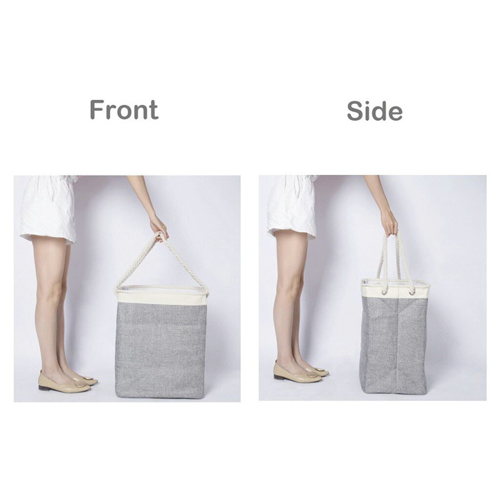 Foldable fabric laundry basket with Handles Cotton linen linen clothes storage bucket basket square laundry basket
