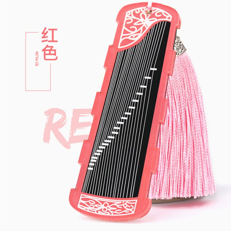 Guzheng Accessories with Tassel Guzheng Nail Storage Board Pipa Nail Tape Wrapped Card: Red