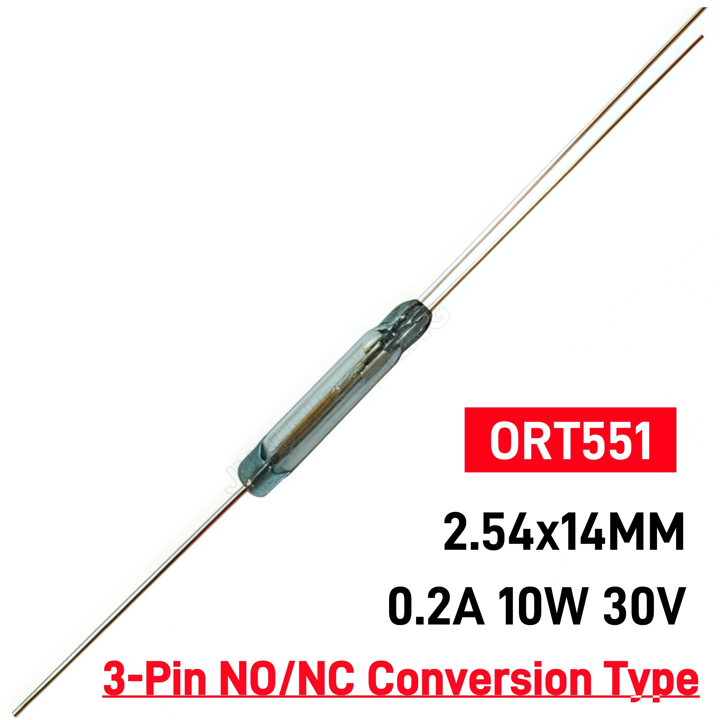 Reed Switch NO/NC SPDT MDRR-DT SMD MDSM-DT RI-90 ORT551 HYR1555 14M 3pin Normally Open/Closed Conversion Magnetic Contact Sensor: Yellow
