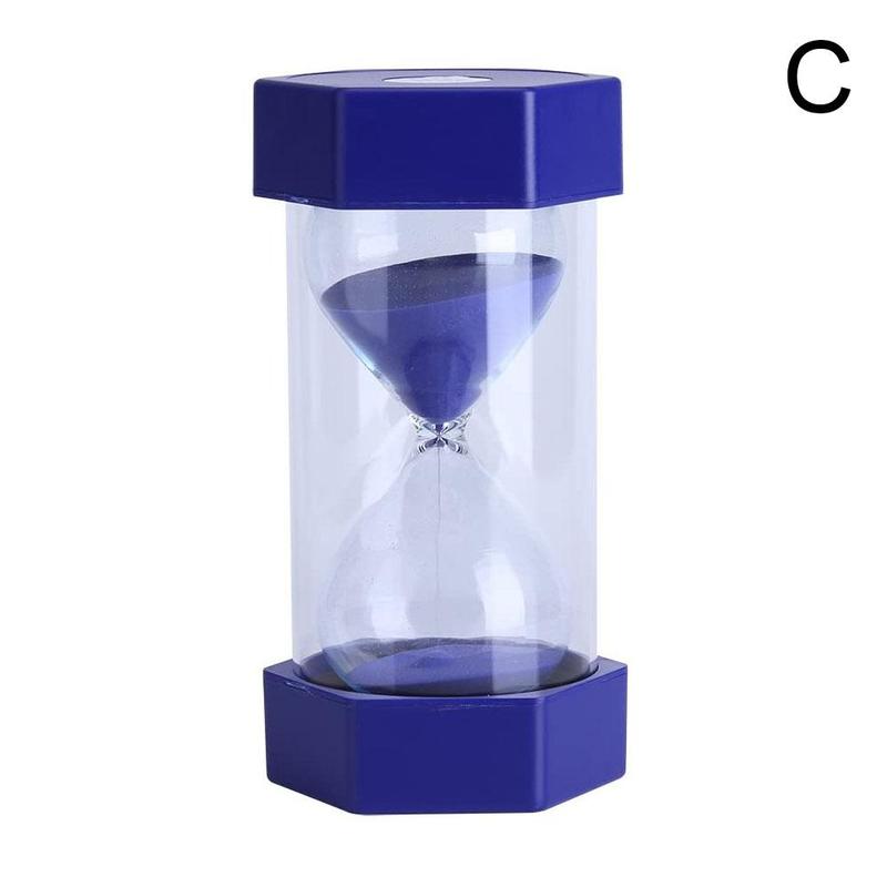 30 Minutes Hexagonal Anti-fall Sand Watch Timer Plastic Crafts Quicksand Bottle Multicolor Timer Home W9x0: Dark blue