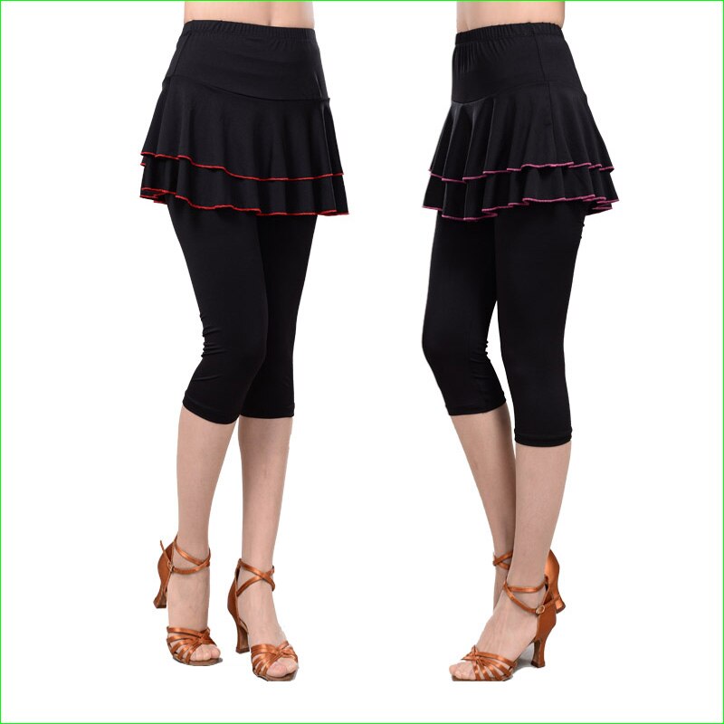 Tennis badminton dans tights kvinna kompression knälång kjol byxor fitness dubbla lager