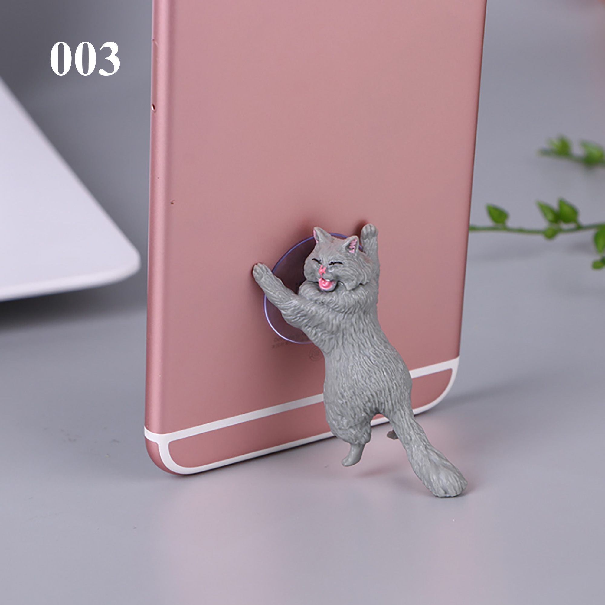 Söt skrivbordskatt iphone-stativ litet för par söt katt xiaomi  mi9 -hållare sugkoppsfäste skrivbordsställ
