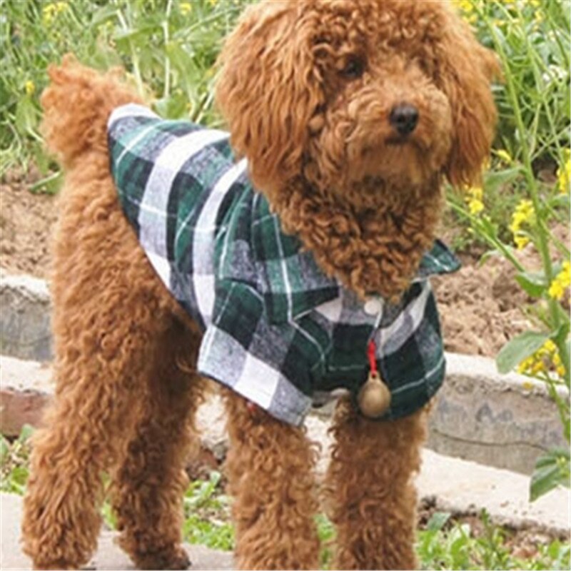 Kingccpet Huisdier Puppy Hond Shirt Vesten Plaid Streep Huisdier T-shirt Katoen Kat Grid Kostuums Hond Zomer Kleding jas Jassen