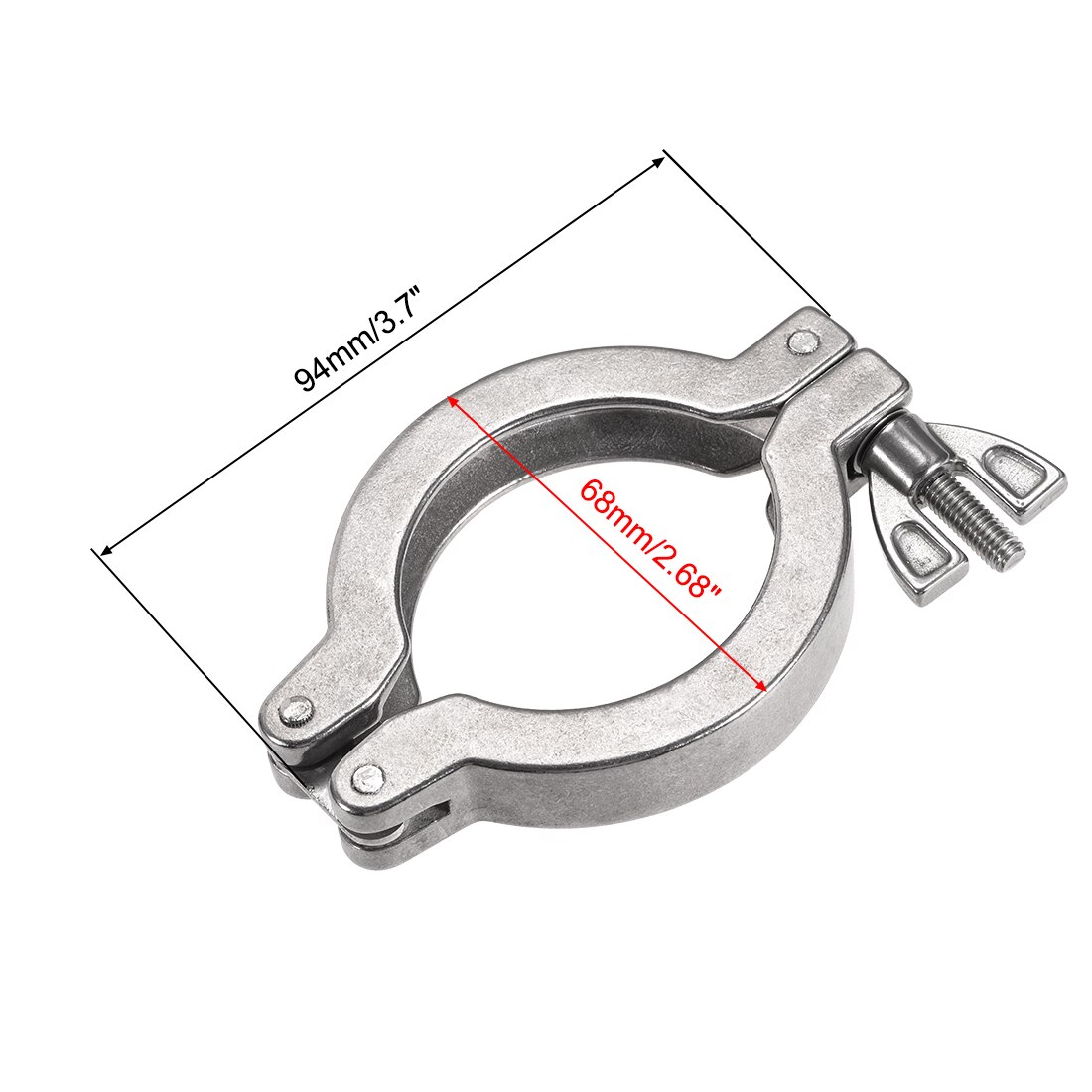uxcell 2 Pcs Sanitary -Clamp 68mm X 47mm KF40 Single Pin Clamp Wing Nut with Center Ring for Ferrule TC