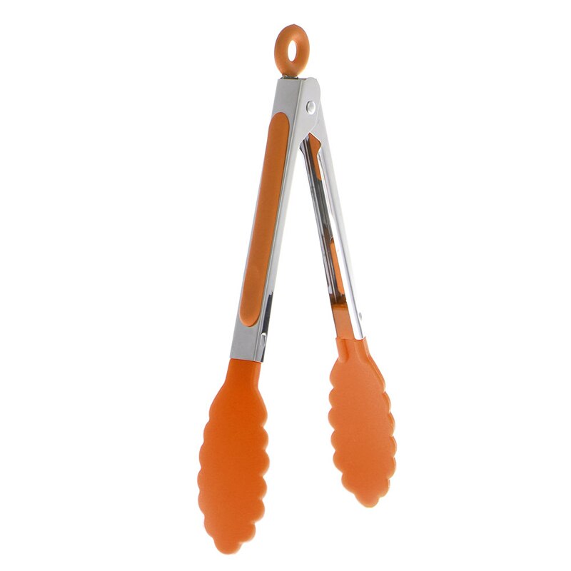 Pegador de comida para cozinha, ferramenta de aço inoxidável para servir comida e churrasco, 1 peça: Laranja