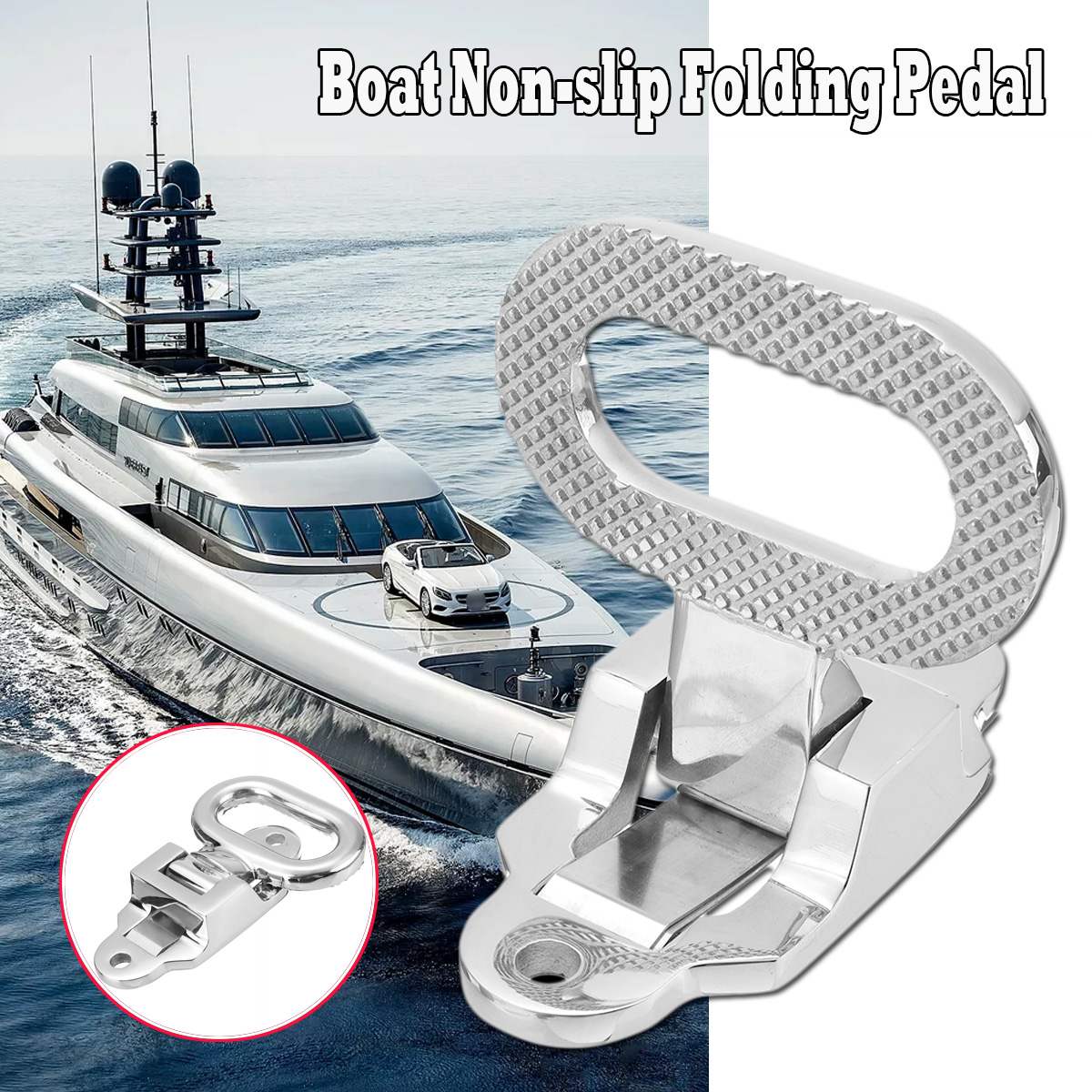 Non-slip 316 Stainless Steel Folding Mast Step Marine Boat Yacht Car RV Transom Step Fold Out Step