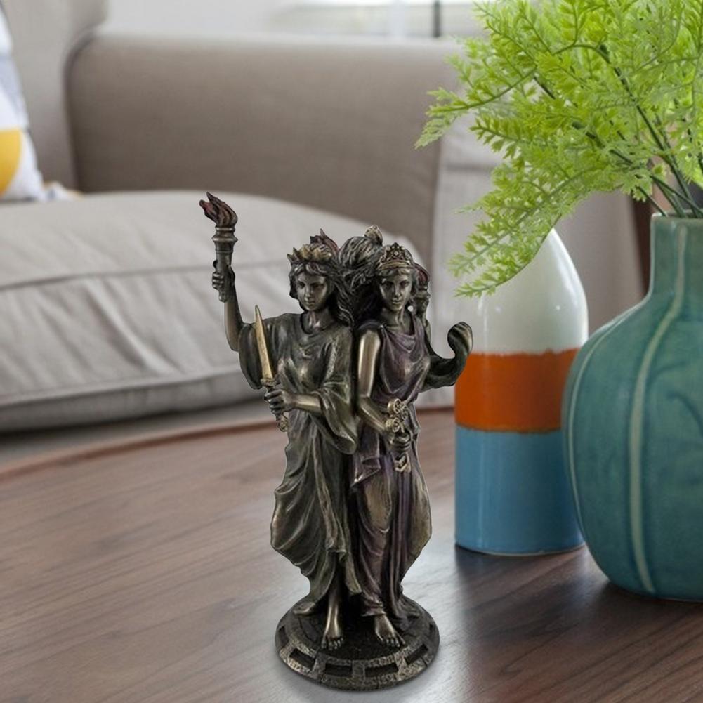 Three Goddesses Resin Statue Ancient Greek Religious Crafts Decoration Three-faced God Sculpture Ornaments Zen Decor Figure