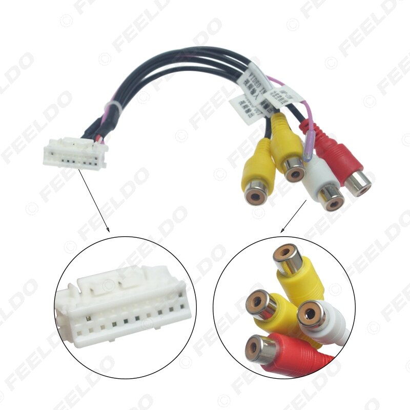 Feeldo bilhuvudenhet stereo ledningsnät kompatibla för xy auto android lösning gränssnitt rca usb ljud- och videokabel: 20p 4 rca