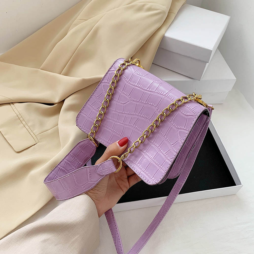 Sacchetto di Spalla dell'annata Delle Signore Catena Della Spalla messaggero Borsa Crossbody di Cuoio Delle Donne Della Borsa di colore Solido Borsa Femminile
