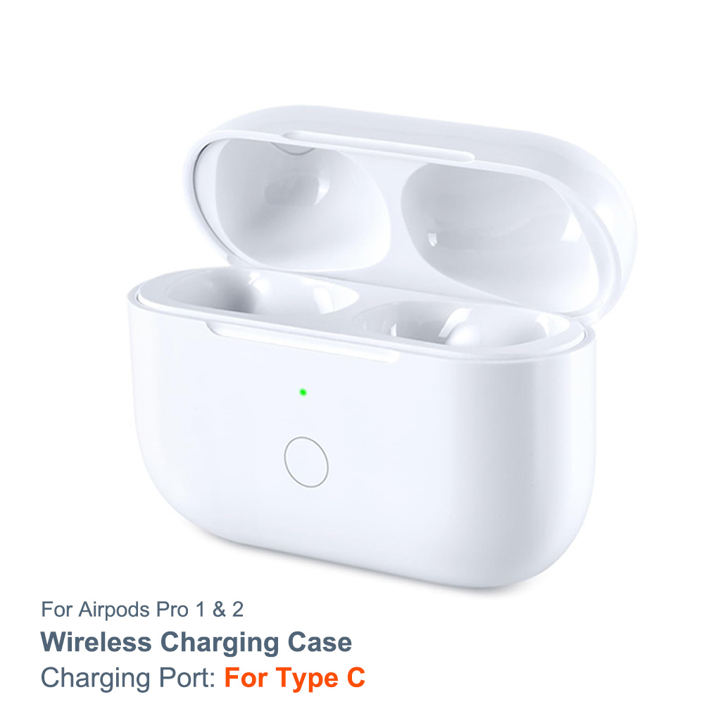 Draadloos oplaadetui Compatibel met AirPods Pro 1- en 2 vervangende hoes met ingebouwde 480 mAh batterij Bluetooth-koppelknop: Olive