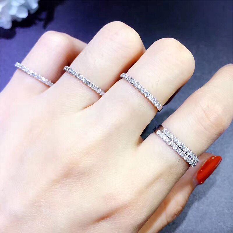 Elskere evighed kvindelige løfte ring 925 sterling sølv bijou pave cz simple vielsesringe til kvinder brude fest smykker