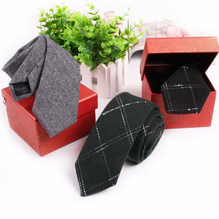 Corbata estrecha de lana de para el trabajo masculino, corbata informal para el novio de la boda, corbatas de 6CM, corbata Formal, corbatas para el novio, para hombres