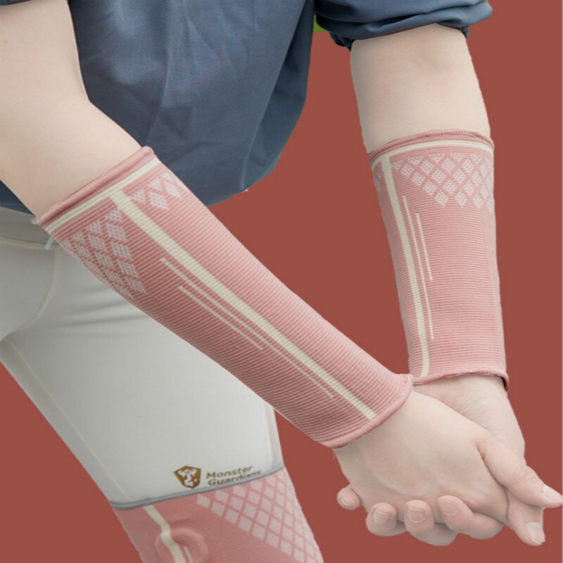 1Pair Pink Forearm Guard Sports Hands Arm Compression Sleeve Anti Cut Arm Cover Pads Warmer UV-Protection for Volleyball Cycling