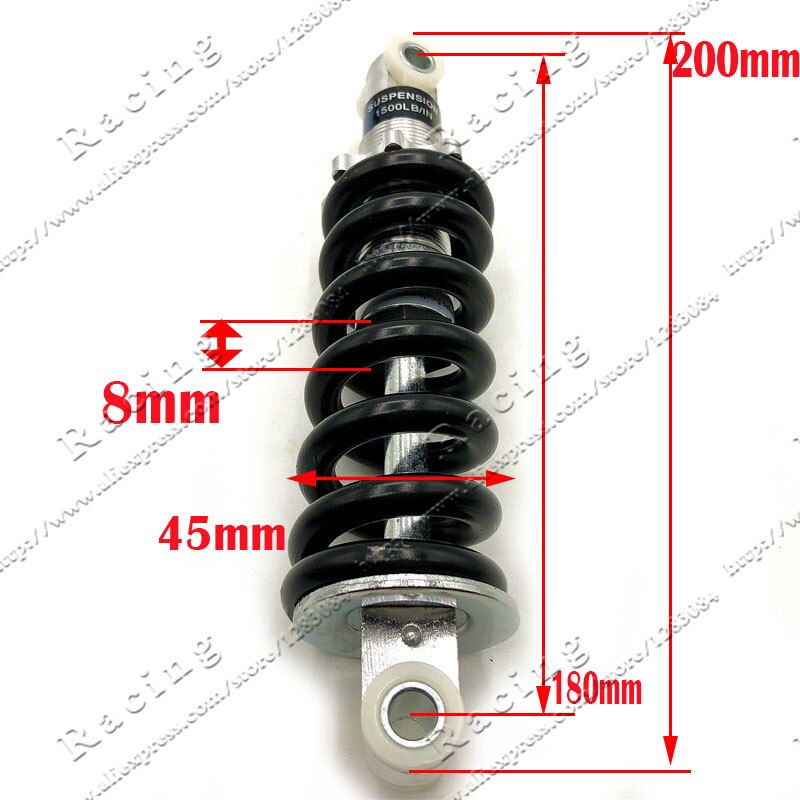 125Mm 150Mm 180Mm 1200LB Rear Suspension Shock Voor Elektrische Scooter Bike 47cc 49CC Mini Moto Dirt Bike atv Quad Pocket Bike