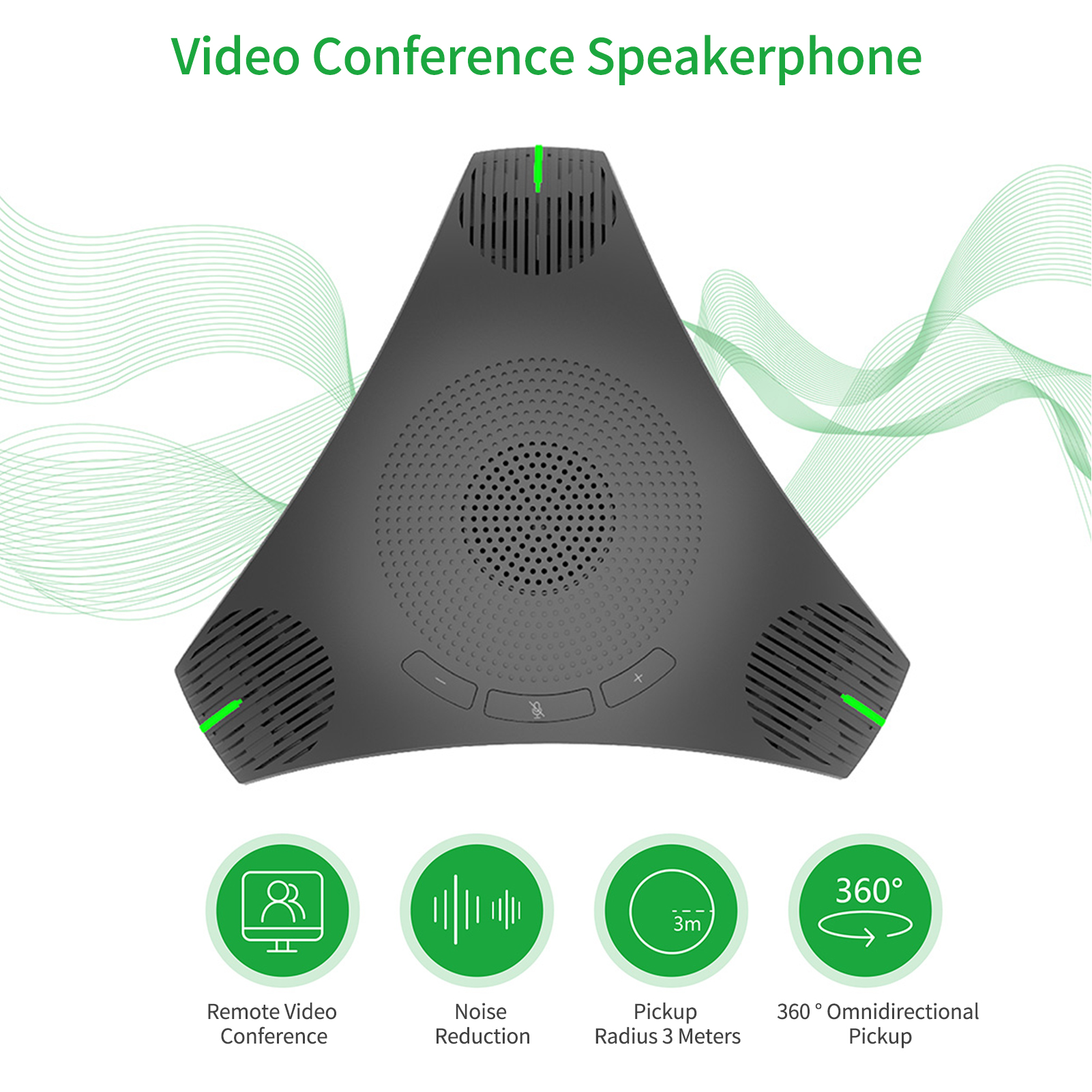 Mikrofon konferencyjny USB do zestawu głośnomówiącego Wielokierunkowy mikrofon komputerowy 360 ° Odbiór głosu z klawiszem wyciszania do konferencji Skype/wideo