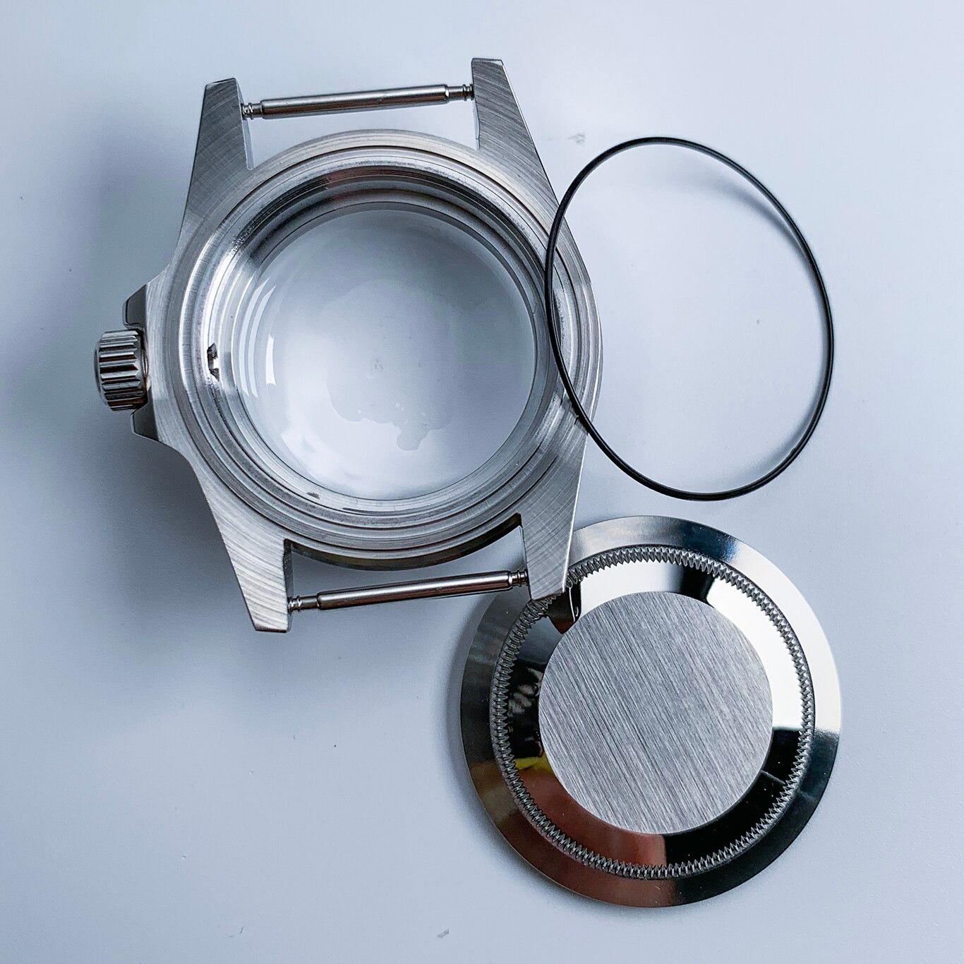 Horloge 1960 Automatische Rvs Horlogekast 40Mm Vintage NH35 Beweging Acryl Halfronde Spiegel Lichtgevende Handen Vervanging