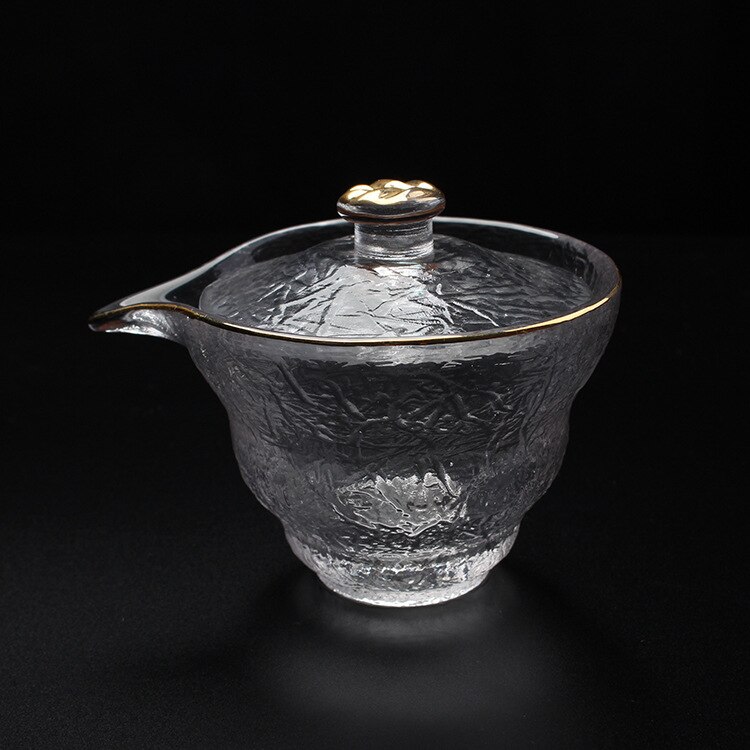 Japanese Glass Fair Mug Early Snow Tureen Fair Mug Complete Set of Tea Set Drawing Gold Hammer Eye Pattern Gaiwan Teacup: Gaiwan D