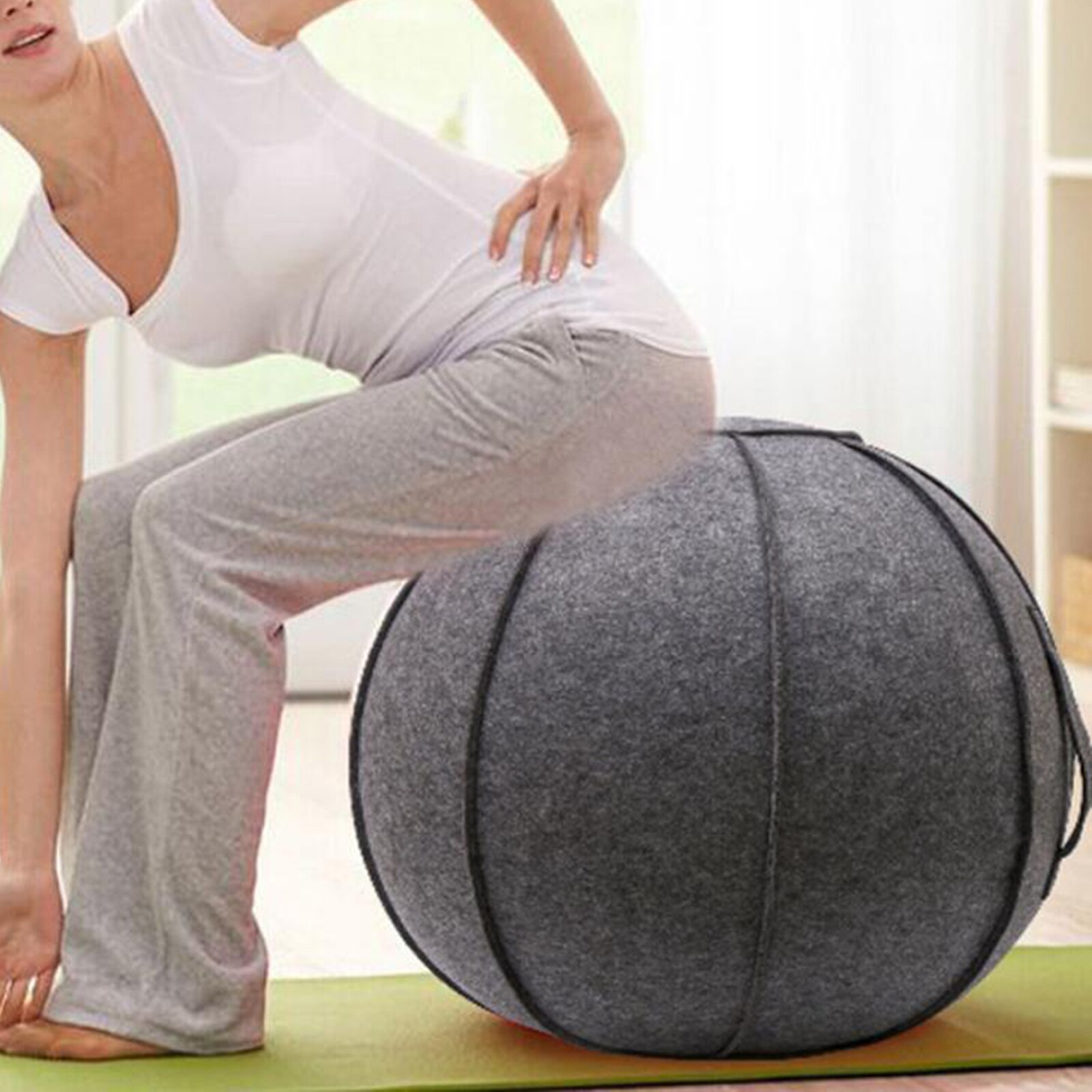 65Cm Vilt Zitten Bal Stoel Bescherming, duurzaam Self-Staande Oefening Bal Balance Pilates Yoga Ballen Huid Cover Met Handvat