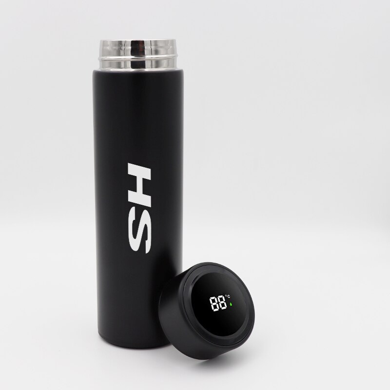 500ml inteligentny wyświetlacz cyfrowy dotyk samochodu temperatury termos ze stali nierdzewnej dla MG HS akcesoria samochodowe: czarny