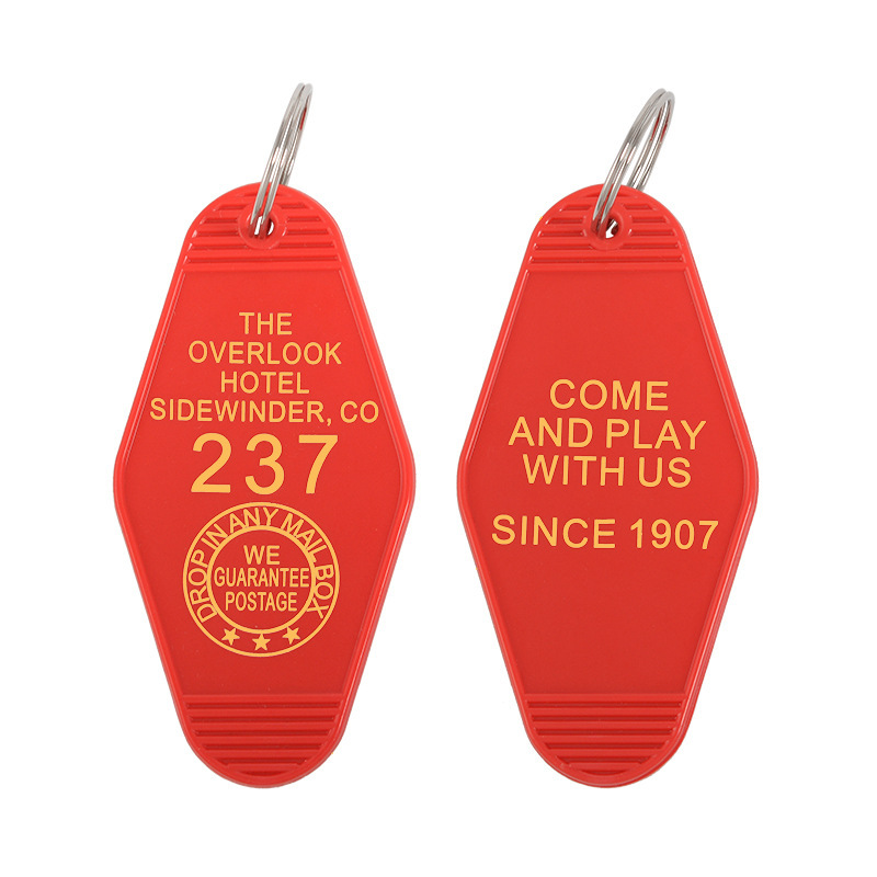 1pcs Overlook Hotel Room 237 Keychain Black Red Keyring Horror Film Key Chains Accessories Jewelry for Friends: Red
