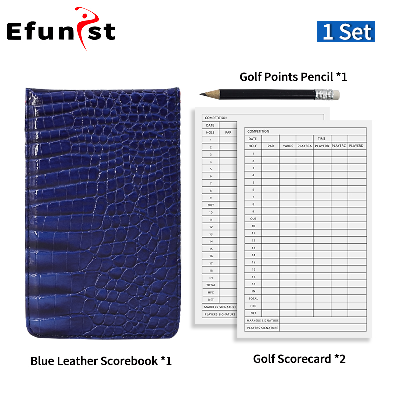 Golf Score Book PU Leather Material Score Notebook With Pencil And Score Card Easy To Use Of Golf Supplies: PURPLE