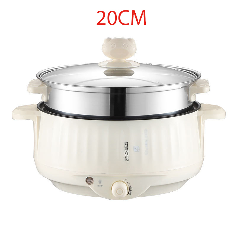 Elektriske multikokere enkelt/dobbelt etterslep 1-2 personer husholdnings ikke-pinne panne varm kjele nudler riskoker kokeapparater: Blå