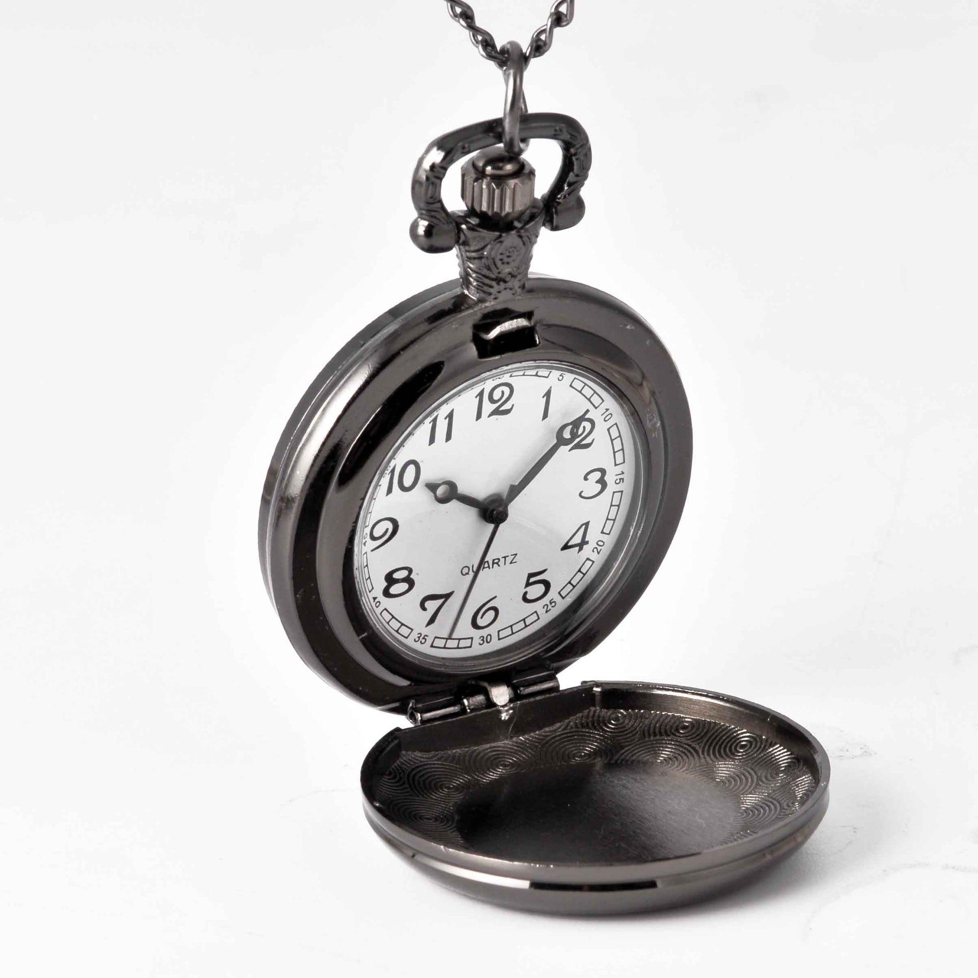 Pocket Watch Classic Black Pocket Watch In The Pocket Watch Black Grooved Pocket Watch For Men And Women