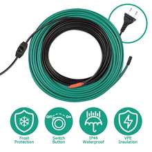 Anti-freeze pipe heating cable pipe frost protection 220v waterproof heating cable with mini inteligent controller EU Plug