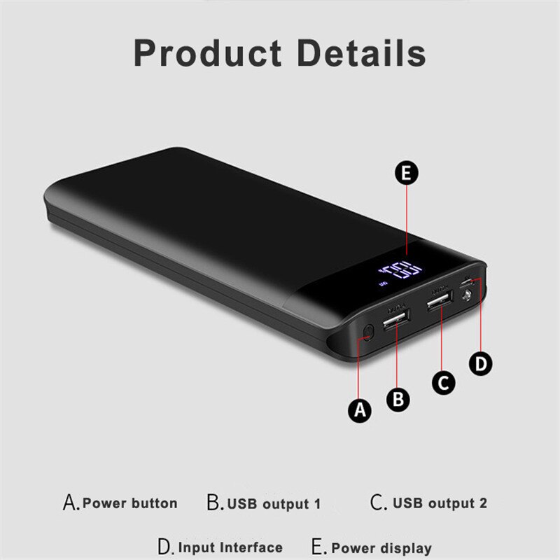 LEORY Energie Bank Ladegerät fallen Energie Bank fallen 20000mAh Dual USB Ausgang LED Dispaly Schnelle Ladung Externe Batterie Ladegerät fallen