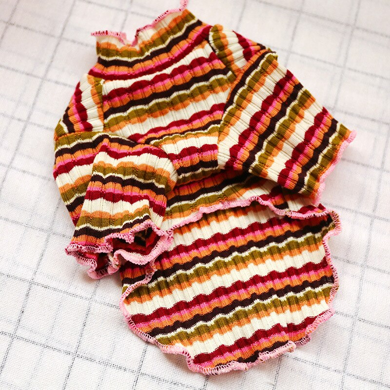 Camisa básica de encaje plisado para perros y mascotas, camiseta a rayas, chaleco cómodo para perros, ropa para el hogar, ropa para perros pequeños