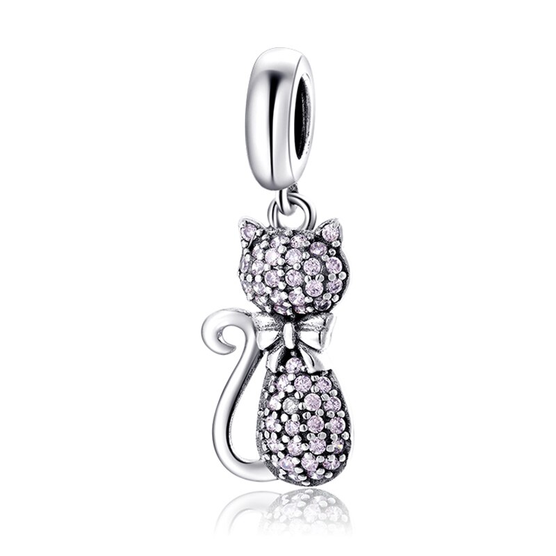 925 Ciondolo in Argento Sterling Amo pesce Bella del gattino del Gatto di Fascino Monili Che Fanno fit Originale Europeo di Fascino DIY Del Braccialetto Della Collana: PD0084