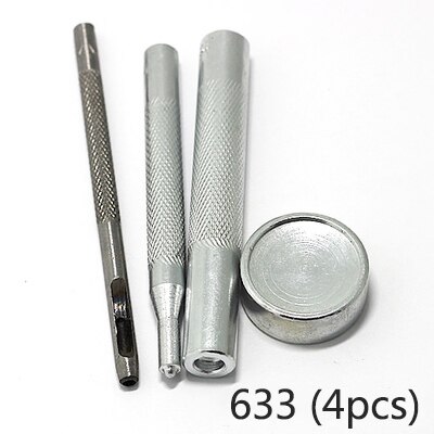 Meetee 1set Snap Buttons Fastener Press Tool Kit DIY Manual Leather Craft Bag Button Buckle Installation Accessories AP2241: 633-1Set(4Pcs)