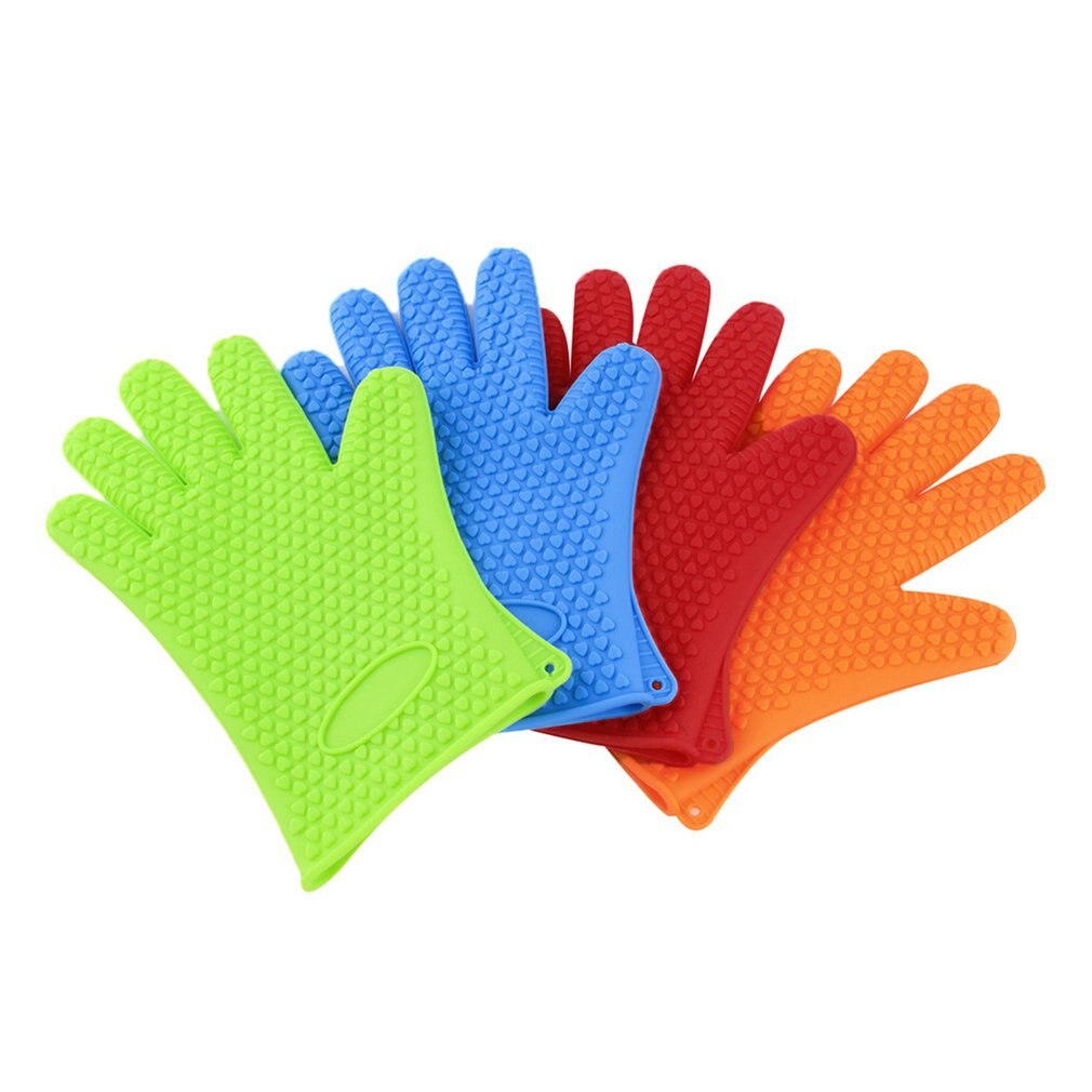 Cuisine micro-ondes mitaine four isolé résistant à la chaleur Silicone gant four porte-Pot cuisson BBQ cuisson outil antidérapant